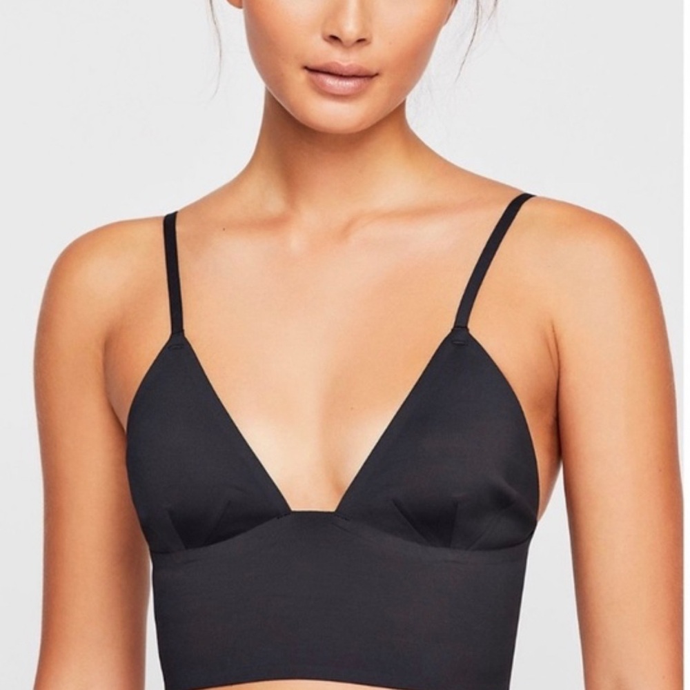 Black Longline Triangle Bralette - Women Intimates
